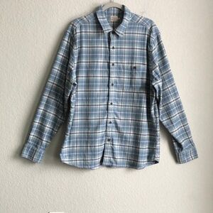 Faherty Mens Cotton Plaid Flannel Long Sleeve Button Front Blue MWH2251-DOP